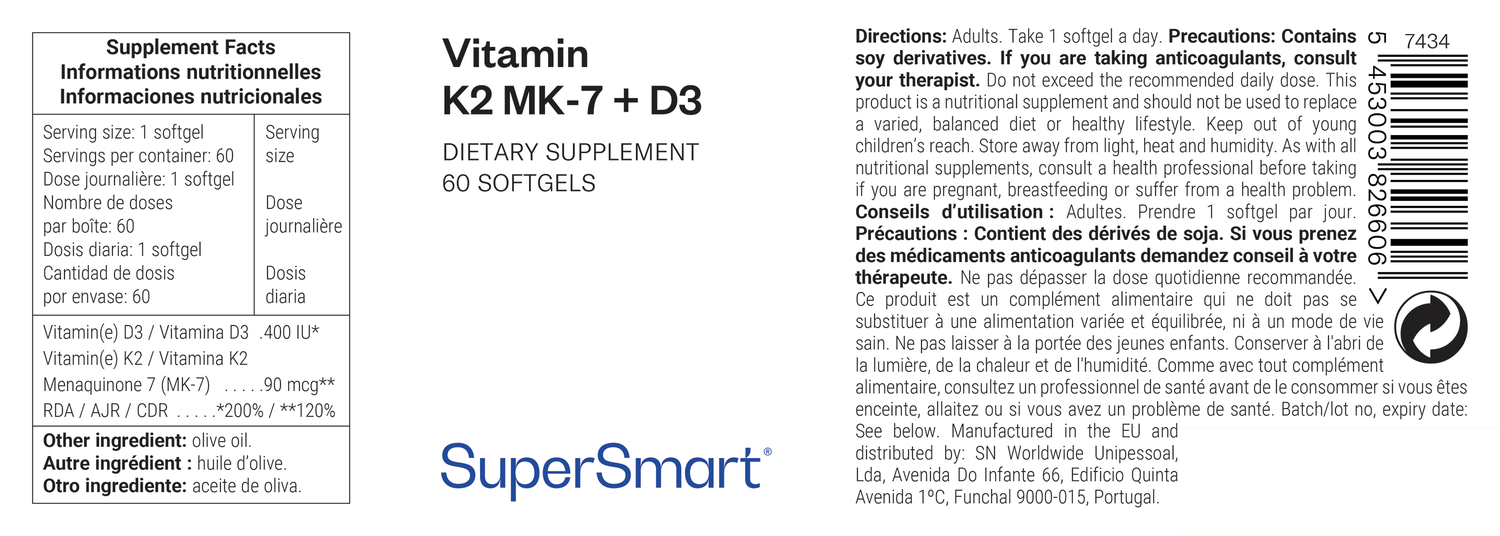 Complemento de vitamina K y vitamina D 