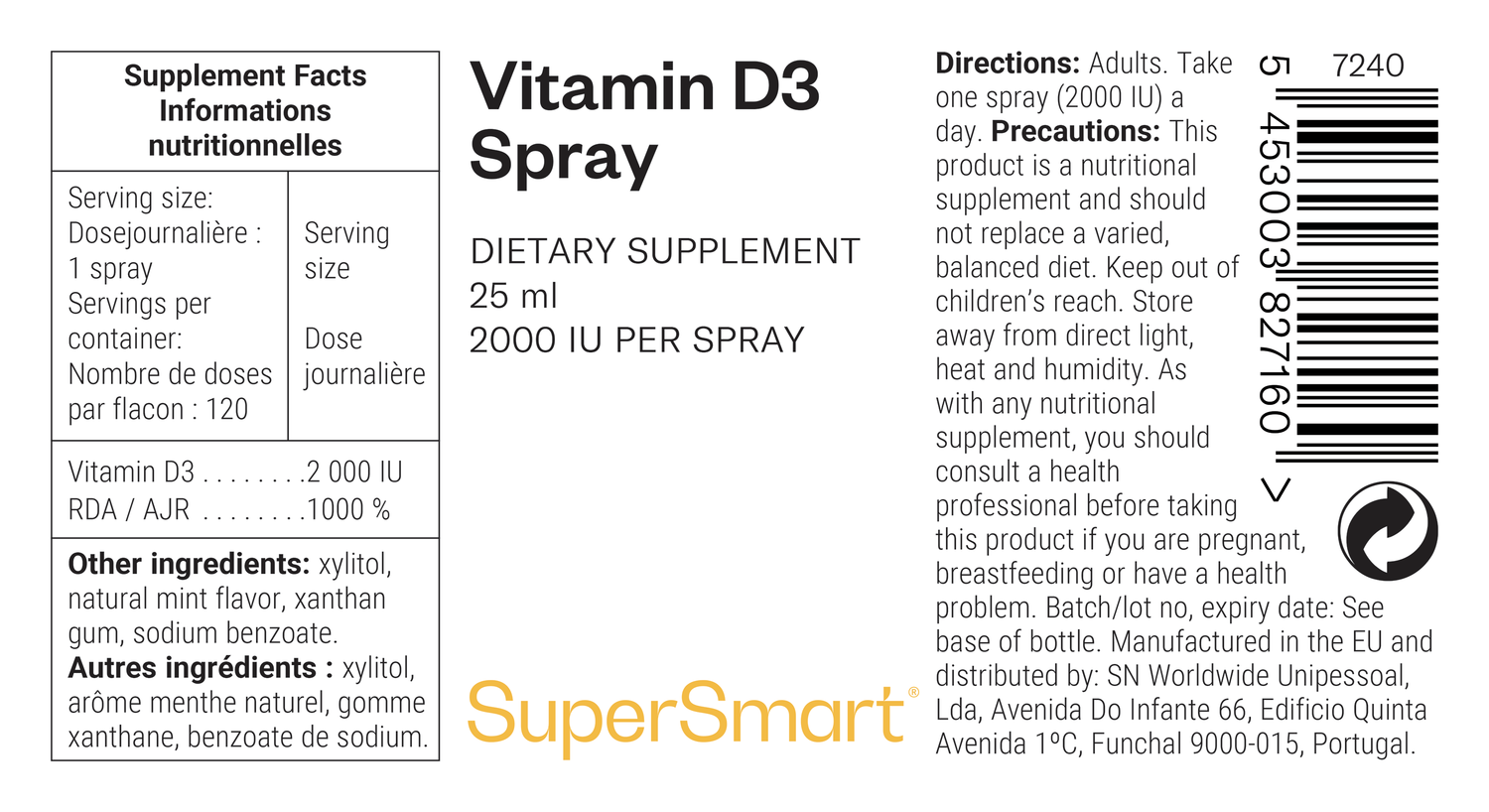 Suplemento de vitamina D3