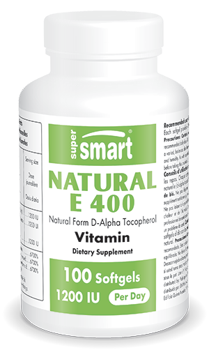 Natural E 400 suplemento alimentar, forma natural de d-alfa tocoferol, vitamina E