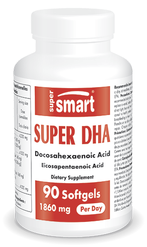 Complément alimentaire Super DHA, acides docosahexaénoïque et eicosapentaénoïque