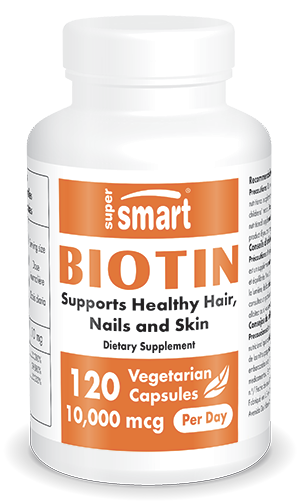 Frasco de suplemento alimentar de biotina ou vitamina B7
