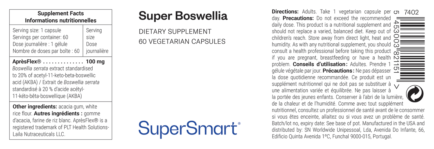 Super Boswellia suplemento alimentar, 20% AKBA