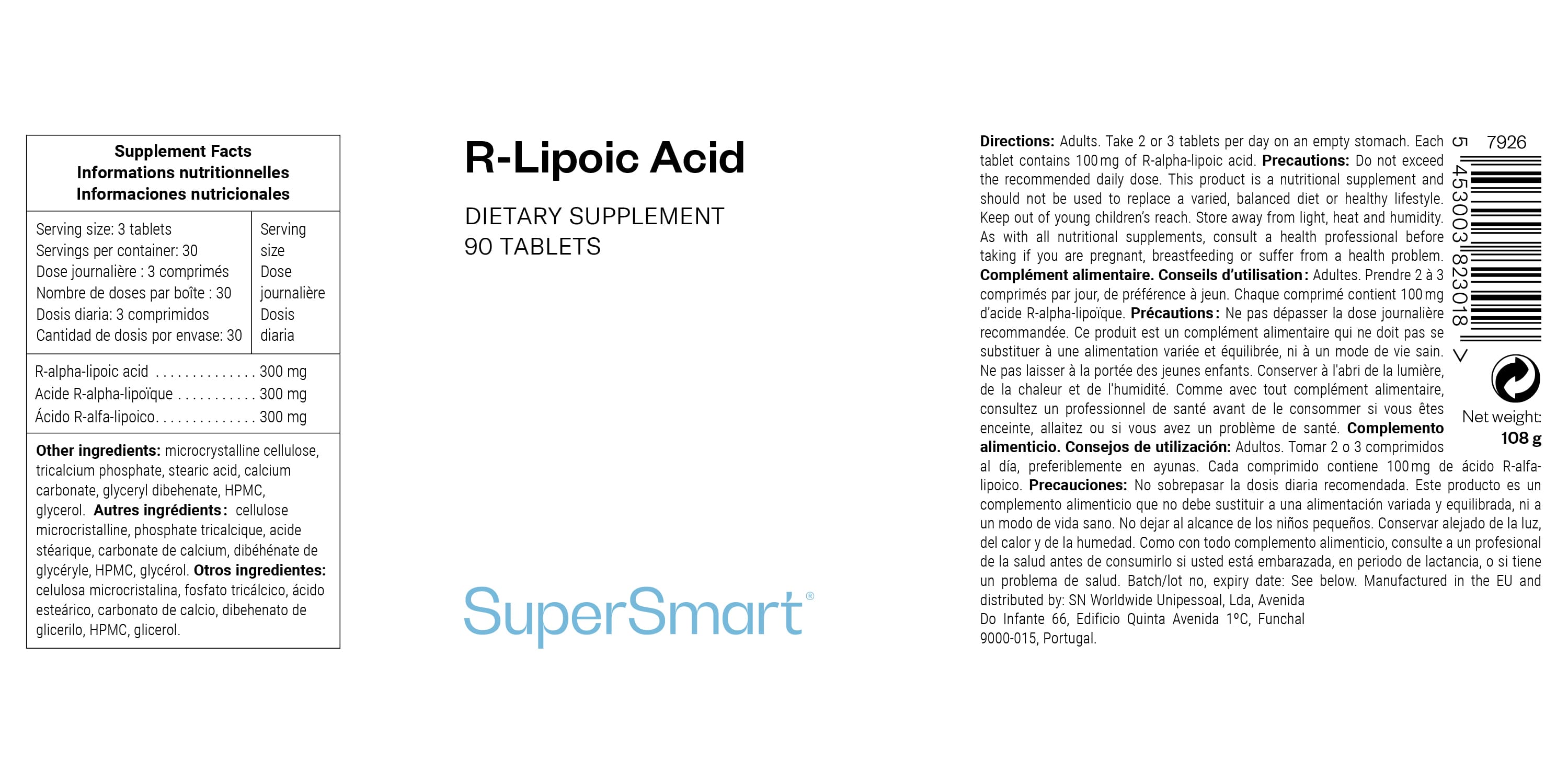 R-Lipoic Acid dietary supplement, antioxidant