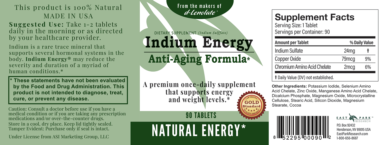 Indium Energy, hormone free natural anti-aging formula