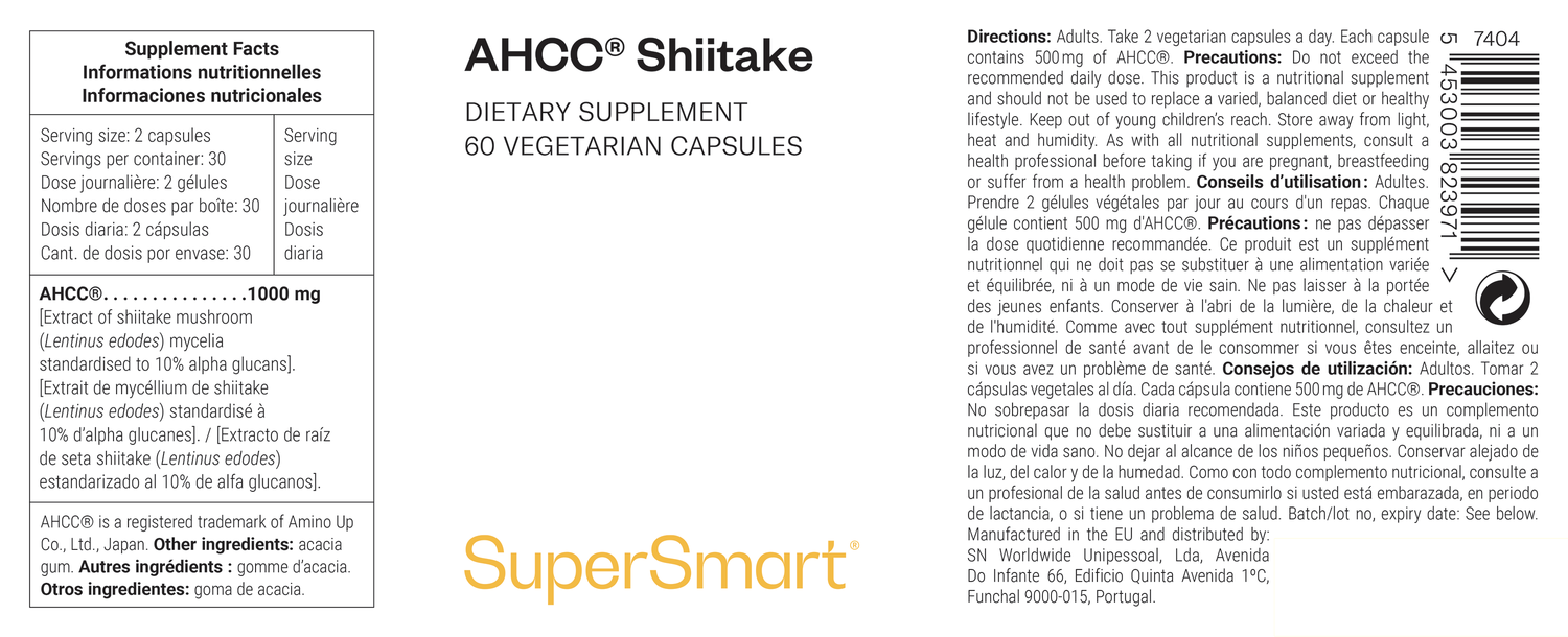 Suplemento alimentar AHCC© feito de cogumelos shiitake