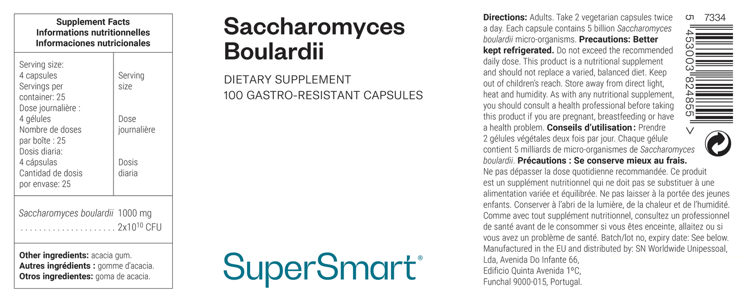 Complemento alimenticio de Saccharomyces boulardii