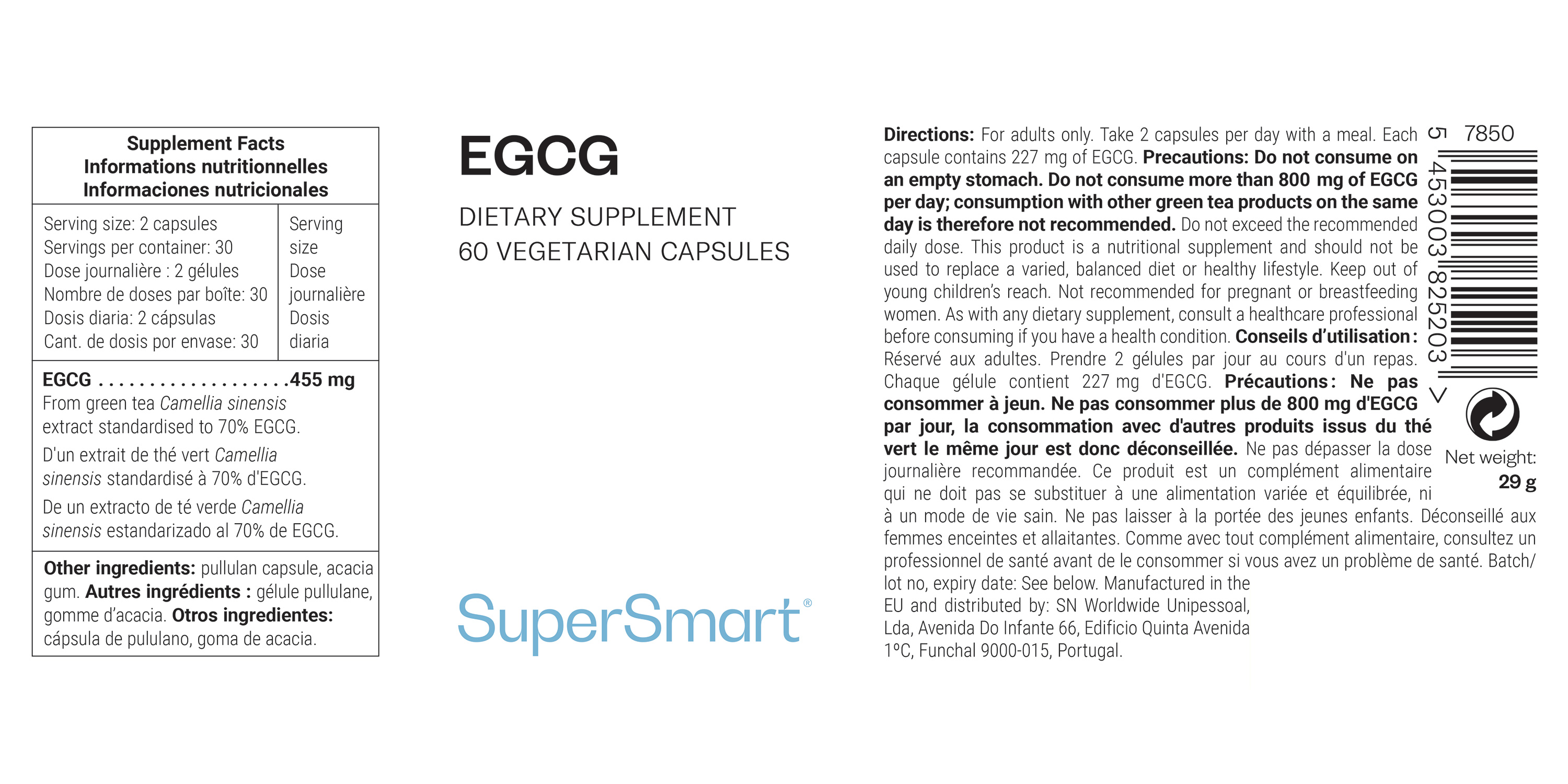 Suplemento alimentar de EGCG de chá verde