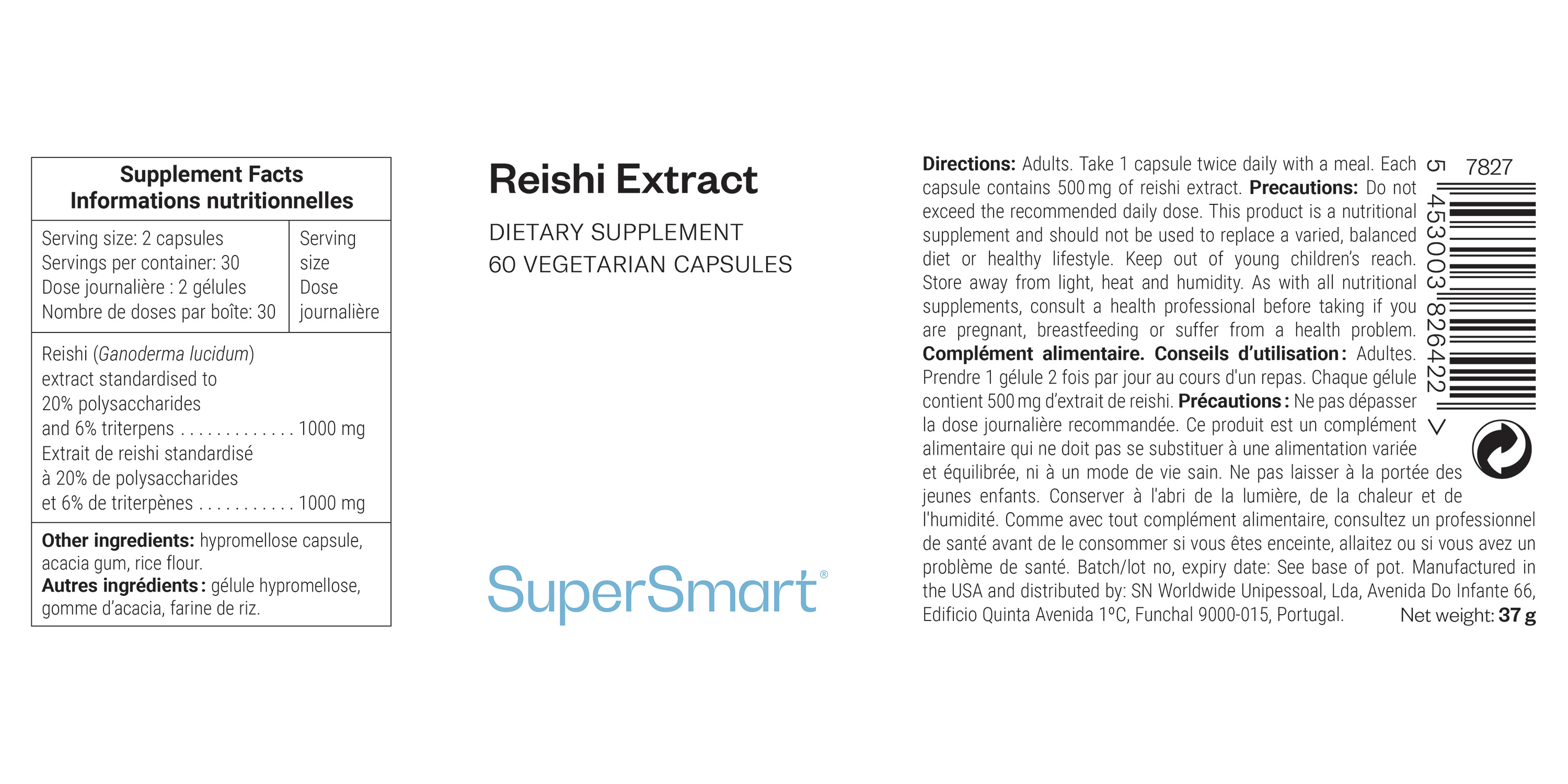 Complemento natural de Extracto de Reishi