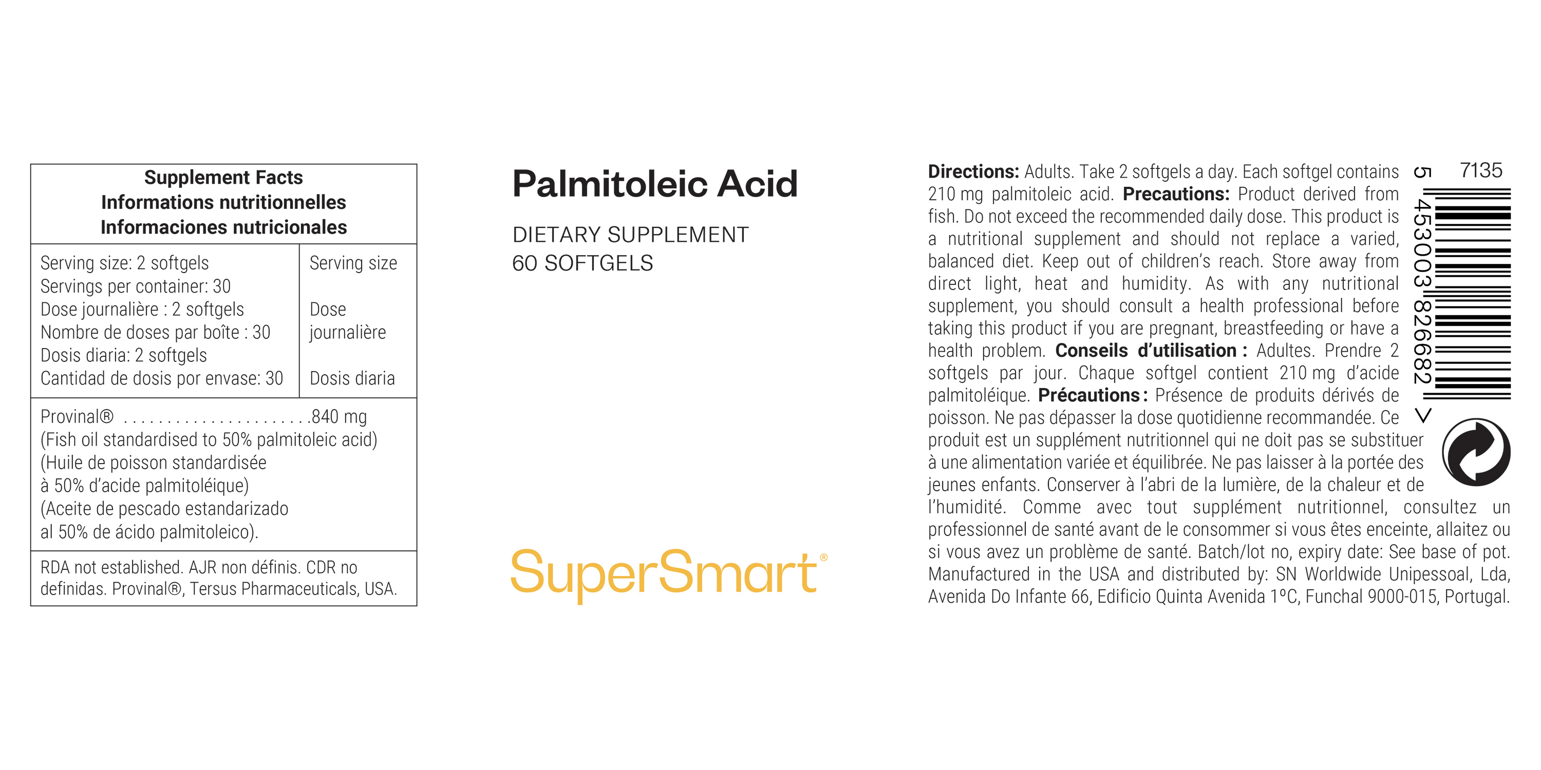 Integratore alimentare di acido palmitoleico