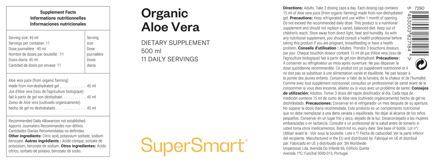 Organic Aloe Vera Integratore