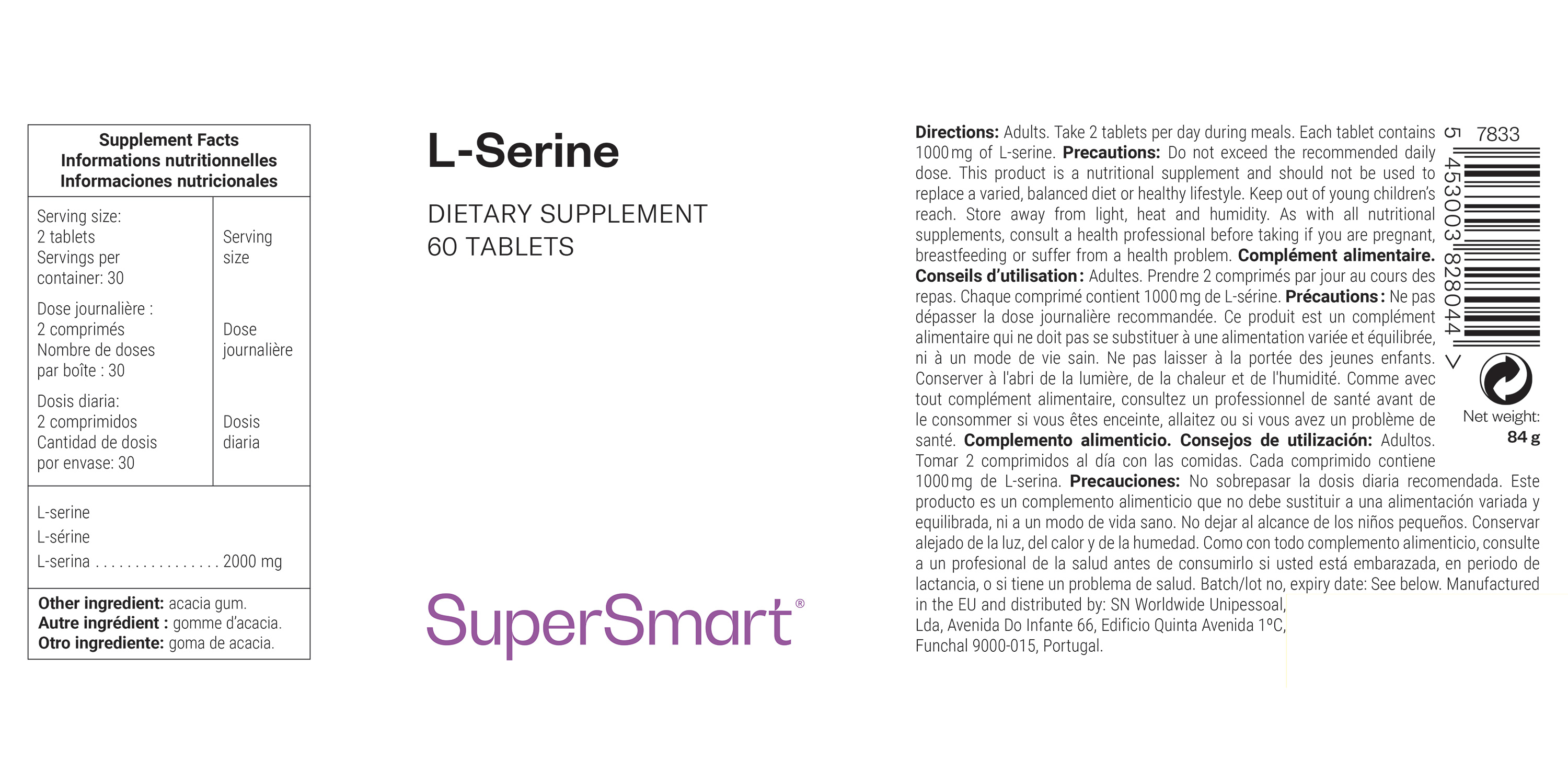 Complemento de L-serina para la memoria y la función cognitiva 