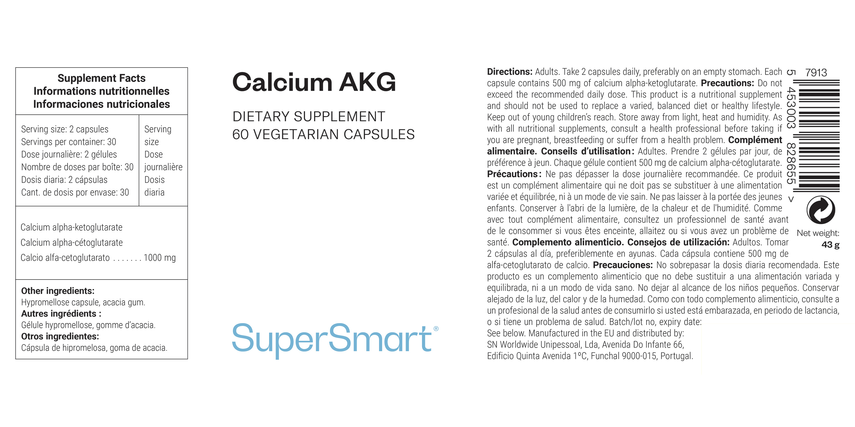 Nahrungsergänzungsmittel mit Calcium-Alpha-Ketoglutarat (Ca-AKG)