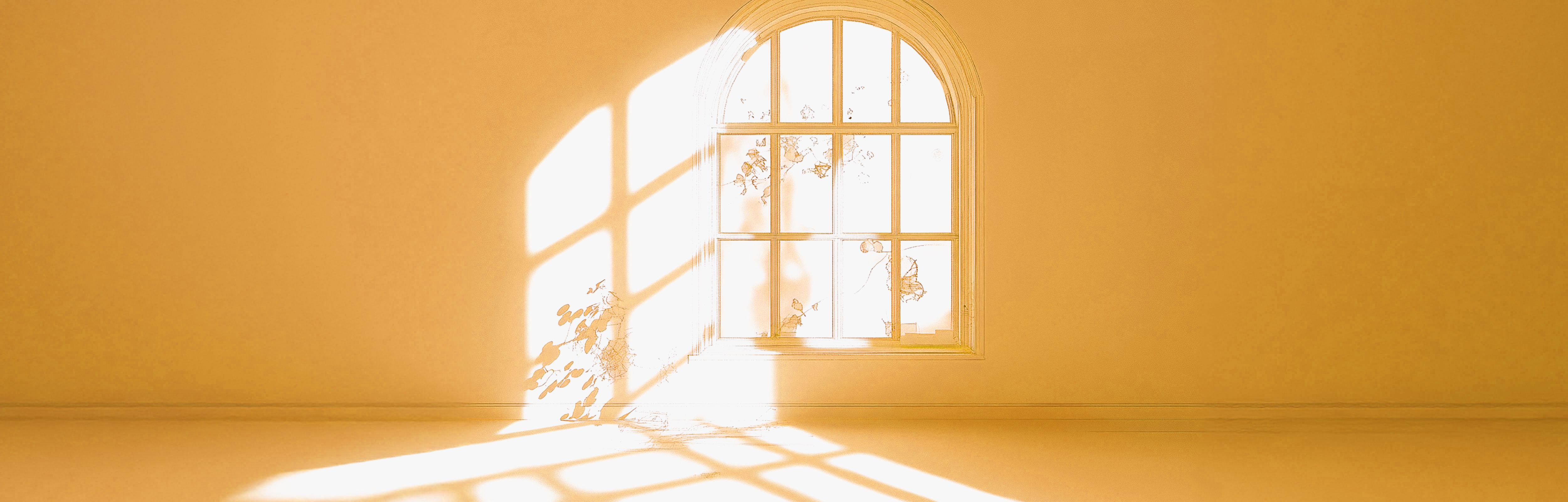 Young red-headed woman getting some sun from behind a window 